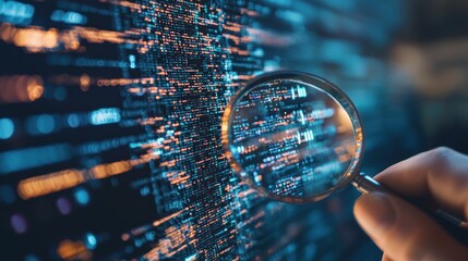 Cybersecurity: Magnifying Glass on Digital Code