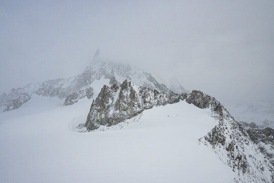 View of the Alpine landscape of Mont Blanc