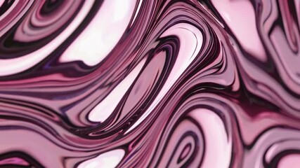 Wall Mural - a mesmerizing abstract design with fluid pink and purple swirls, creating a smooth, glossy, and refl