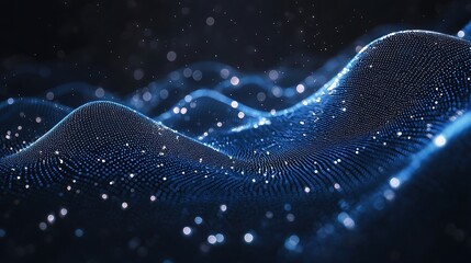 Poster - Abstract Blue Wave Data Visualization Background
