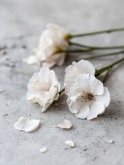 Aufkleber - Beautiful delicate white flowers arranged elegantly on a serene surface showcasing natural beauty and simplicity : Generative AI