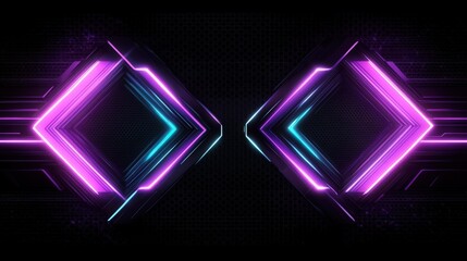 Wall Mural - vibrant neon background with futuristic geometric shapes, symbolizing technology and innovation. per