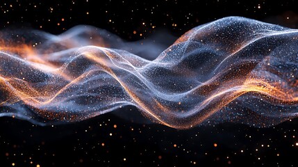 Poster - Abstract Flowing Particle Background