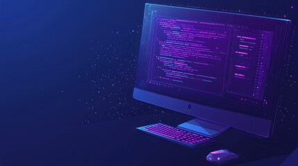 Coding on a modern computer at night