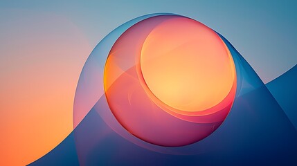 Poster - Abstract Orange Purple Blue Light Sphere Background