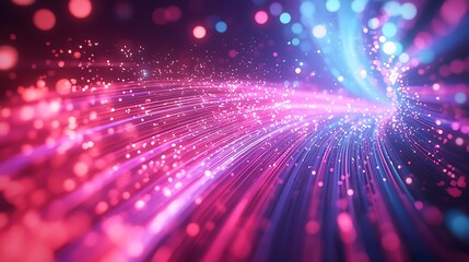 Poster - Abstract Pink Blue Light Streaks Background