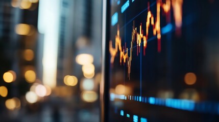 Fototapete - Dynamic stock market chart displaying fluctuating trends and analysis in a modern financial environment : Generative AI