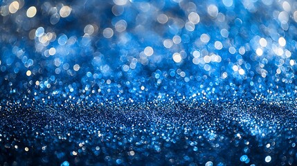 Poster - Blue Glitter Bokeh Background Sparkle Texture