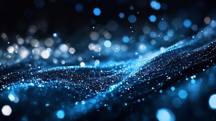 Poster - Mesmerizing abstract background featuring shimmering blue particles and light effects for creative designs : Generative AI