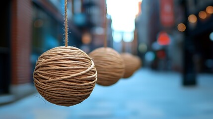 Poster - Brown Yarn Ball Ornaments Hanging Decoration