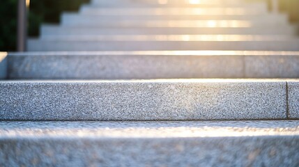 Fototapete - Glistening stone steps illuminated by warm sunlight creating an inviting pathway to explore : Generative AI