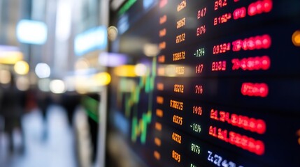 Leinwandbilder - Dynamic stock market display showing trading data and market movements in vibrant colors : Generative AI