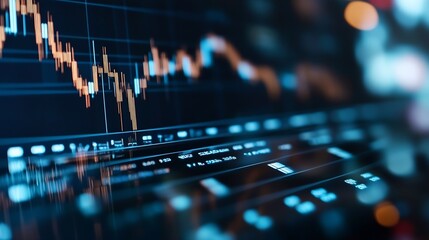 Leinwandbilder - Dynamic stock market analysis with vibrant graphs displaying financial trends and data : Generative AI