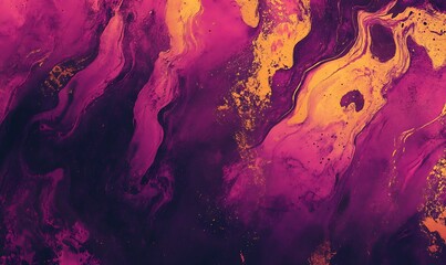 Wall Mural - abstract painting of swirling vibrant colors, a fiery sunset landscape with hues of orange, red, pin