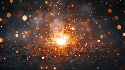 Poster - Dynamic Sparkler Explosion Dark Background