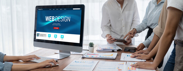Leinwandbilder - Website design software provide brisk template for online retail business and e-commerce