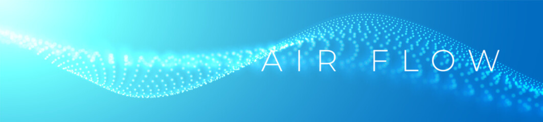 Wall Mural - air waves with depth of field. particle stream of clean fresh air. air conditioner. fresh scent and 