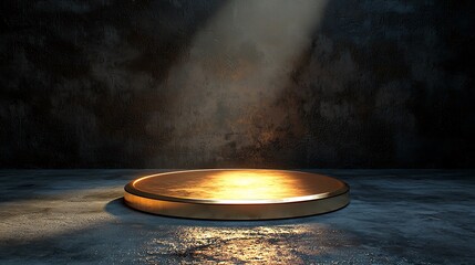 Poster - Golden Platform Dark Background Product Display