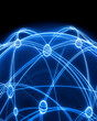 © ARIS - Global network of connections.  Interconnected nodes radiating energy