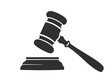 © Saifur Rahman - Judge gavel silhouette icon vector on white background. Judge Gavel Silhouette Icon Vector Legal Justice Symbol, Courtroom Illustration, law icon vector. auction hammer.