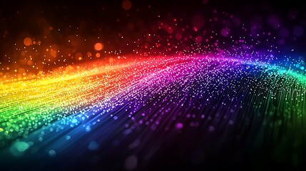 Poster - Rainbow Light Wave Abstract Background