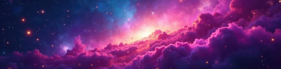 Wall Mural - ethereal nebula, vibrant hues swirling in cosmic dance , motion, aurora, color
