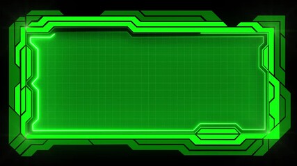 Technology HUD Loop Animation. Border Frame  HUD element. Futuristic viewfinder of the future. HUD graphics around the edges for use in movies, games and animation. 4K animation.