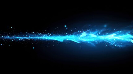 Wall Mural - a vibrant blue light burst radiating with dynamic energy streaks and cosmic particles, symbolizing s