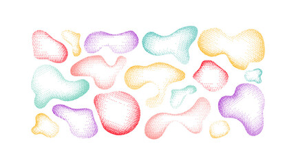 Leinwandbilder - Vector Figure with Grain Gradient - Abstract Shapes with Noise Gradation