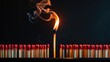©  AugmentArt - Photo of ignited matchstick. Risk management concept.