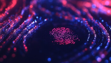 digital finger print, security technology concept Generative AI