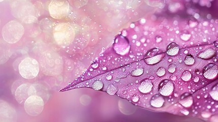 Wall Mural -   A close-up of a purple umbrella with water drops on its top and a blurry background