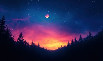 Wall Mural - vibrant gradient colors blend beautifully in a nighttime sky