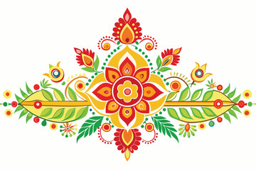 Aufkleber - Intricate floral mandala design featuring vibrant colors and symmetrical patterns for decorative purposes