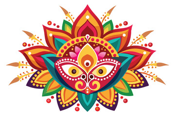 Aufkleber - Intricate floral mandala design featuring vibrant colors and symmetrical patterns for decorative purposes