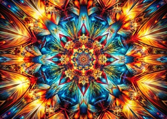 Wall Mural - low light abstract art: emergent chaos & vibrant symmetry