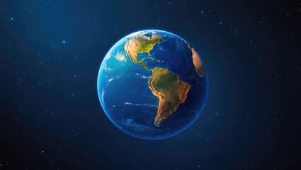 Wall Mural - Blue Earth in space. Colorful artwork. Solar system. Blue gradient. Wallpaper for space.