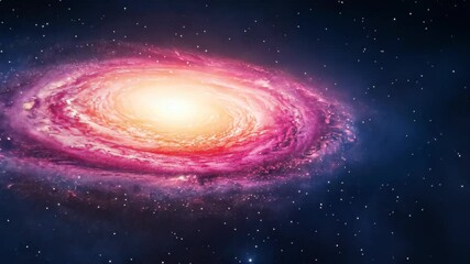 Wall Mural - spiral galaxy in dark starry sky with bright core and cosmic colors, astrophotography of majestic ce