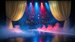 © VirtualVista - Scene with stage light featuring colored spotlights and smoke.