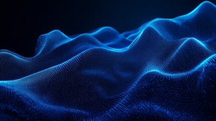 Abstract Blue Digital Wave Background
