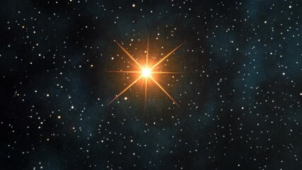 Wall Mural - star flying through space with bright light and starry background for scientific use and digital scr