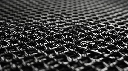 Close-up black and white textured mesh fabric.