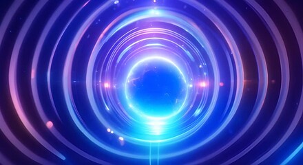 Wall Mural - blue energy circle plasma ball formed by electric beam and glowing particles in bright neon blue col