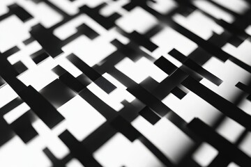 Leinwandbilder - Abstract black and white vector illustration featuring geometric shapes and patterns on a flat surface during daytime light