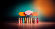 © joeycheung - Colorful wooden figures stand beneath vibrant speech bubbles, depicting communication and diverse perspectives within a meeting or discussion scenario.