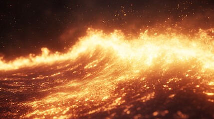 Aufkleber - Fiery molten waves create a mesmerizing display of glowing orange and red hues.