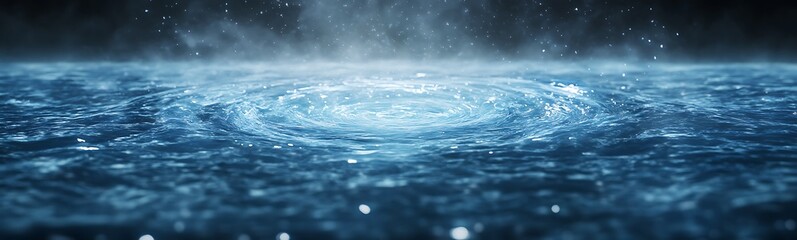 Poster - Water surface with ripples and mist, creating a serene and tranquil atmosphere.