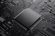 © Khozainuz - Black and white circuit board background with a computer processor detail
