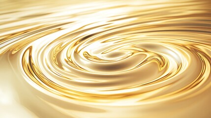 Fototapete - Swirling golden liquid creates a mesmerizing abstract pattern with a luxurious feel.