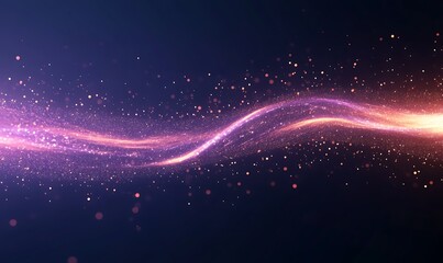 Aufkleber - Vibrant abstract wave with sparkling particles in a dark background.